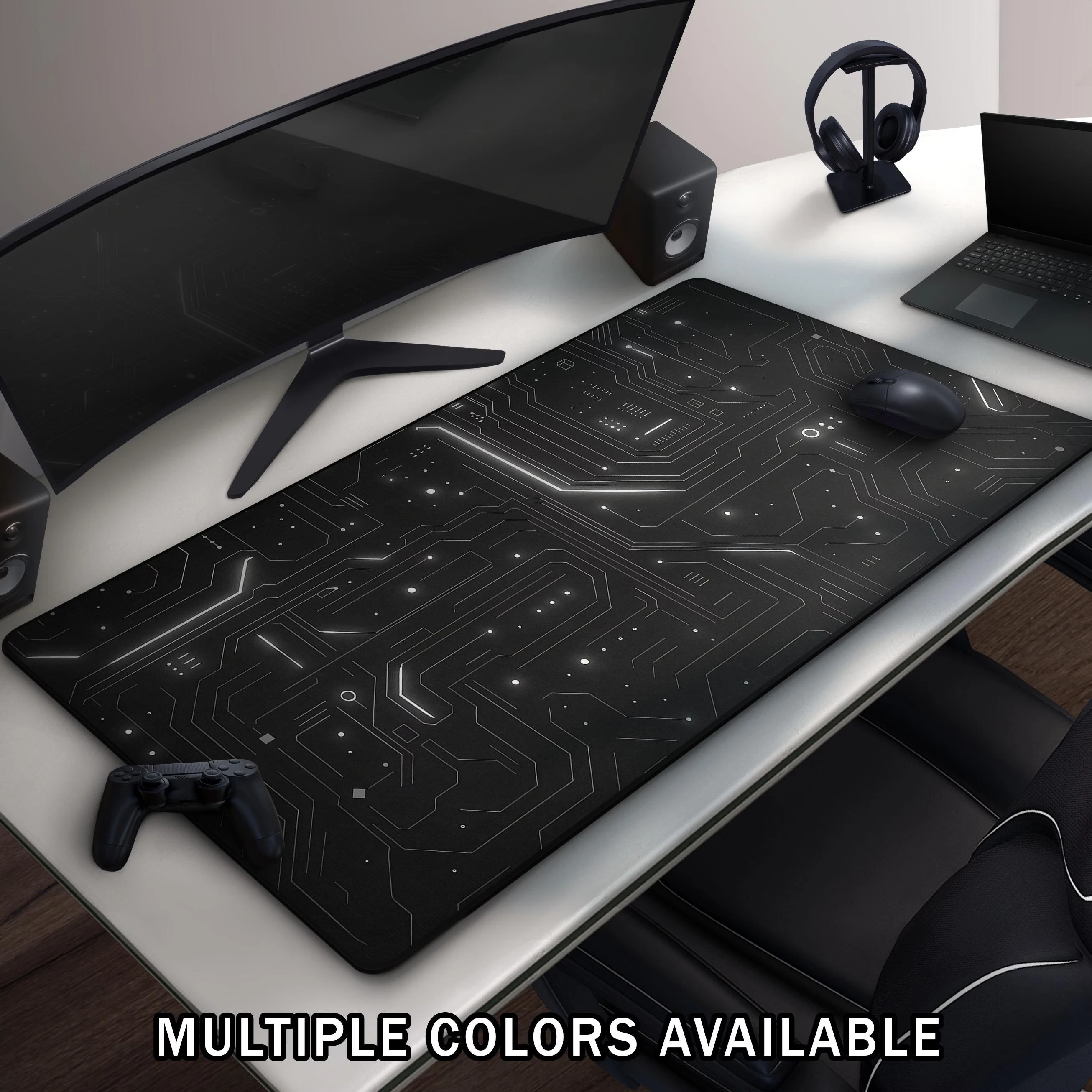 Futuristic Circuit Board Desk Mat Large Mouse Pad Mouse Pads Office Rug Laptop Accessories Desk Decor Keyboard Mat Decoration