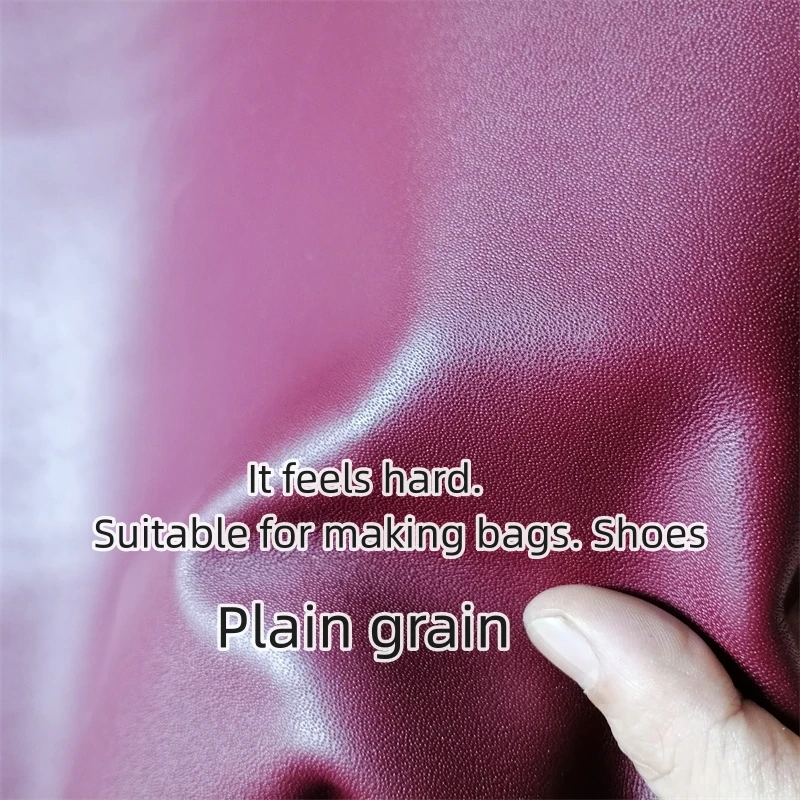 1.2mm Dark Red Pink Cowhide. First Layer Leather. Real Leather Fabric. Handmade DIY For Bags. Mat. Full-Sheet Cutting