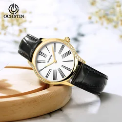 OCHSTIN Frauen Uhren Top Marke Japan Movt Luxus Quarz Damen Leder Edelstahl Armbanduhr Mode Casual Kleid frauen Uhr