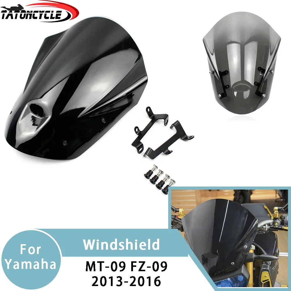 

Motorcycle Windshield Windscreen for Yamaha MT-09 FZ-09 Flyscreen Mounting Bracket 2013 2014 2015 2016 MT FZ 09 Wind Deflector