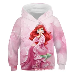 Disney Baby Clothing Ariel the Mermaid Princess Hoodie Children Beautiful Girls Birthday Tops Kids Autumn Long Sleeve Sweatshirt