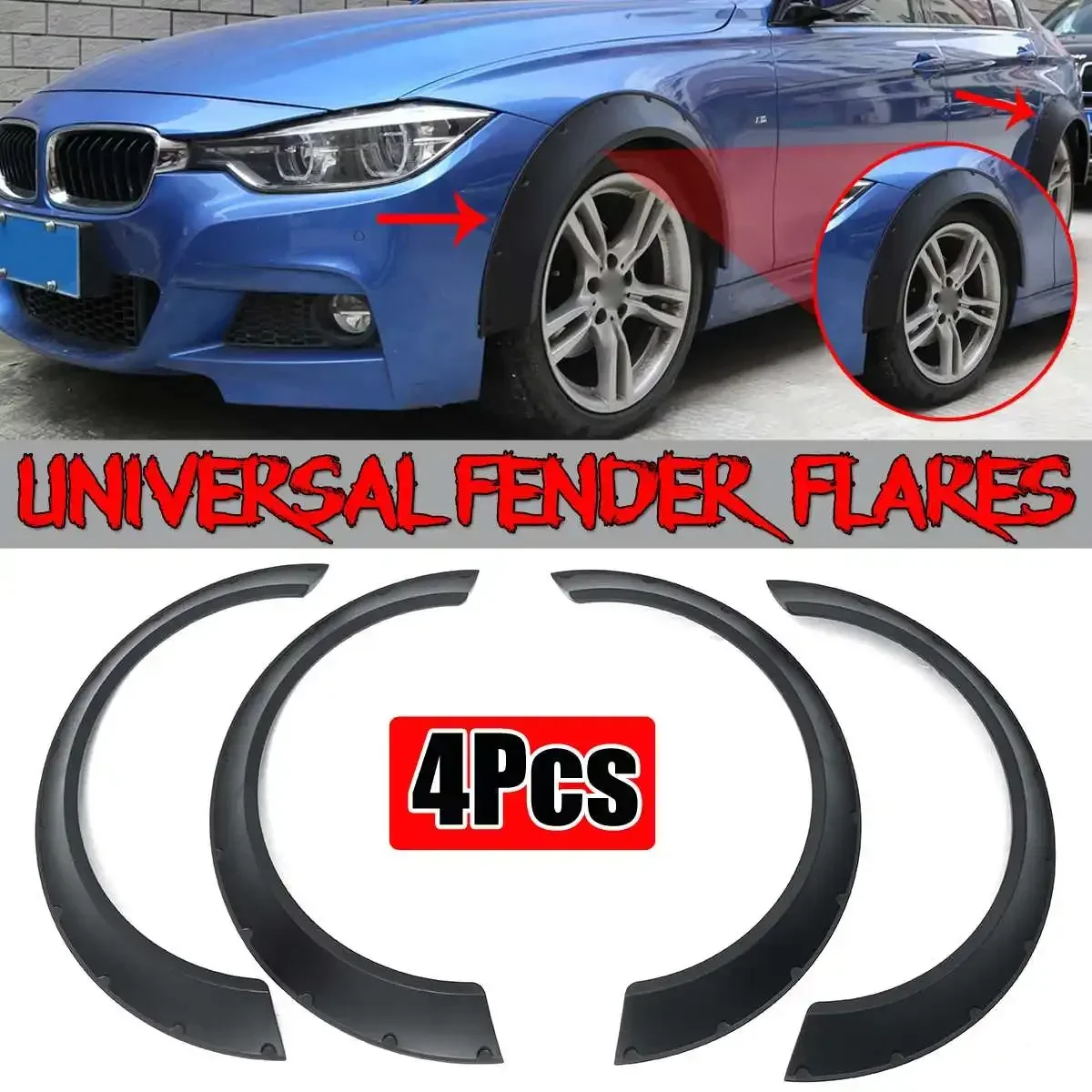 Universal 4x Car Wide Flares Wheel Arches Mud Guards For Mitsubishi Lancer Evolution Eclipse For Subaru WRX STI Impreza Body Kit