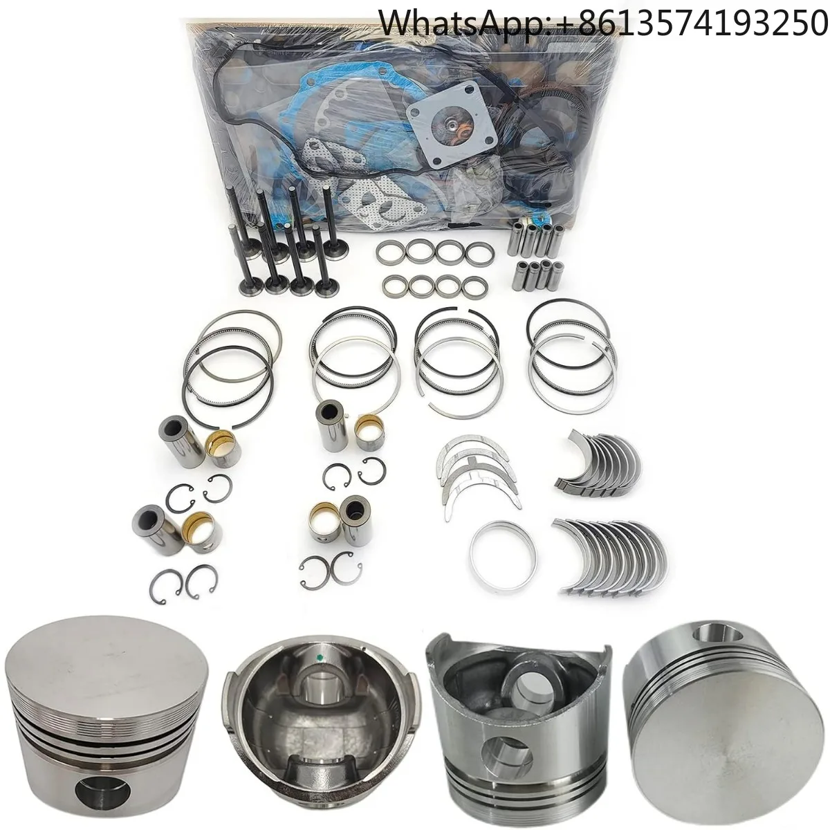V1200 Engine Overhaul Rebuild Kit (No cylinder liner) For Kubota V1200 Engine B2150 B9200 Tractor RX245 RX275 RX2750 Loader