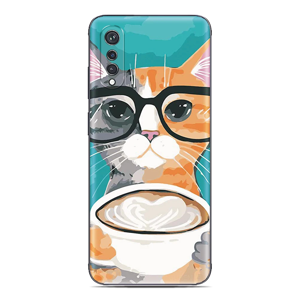 블랙뷰 웨이브 9C 8C 6C 샤크 9 컬러 6 8 오스칼 C80 C70 C30 프로 플랫 2 1C 타이거 13 12 10 폰 케이스용 고양이 차 귀여운 커버