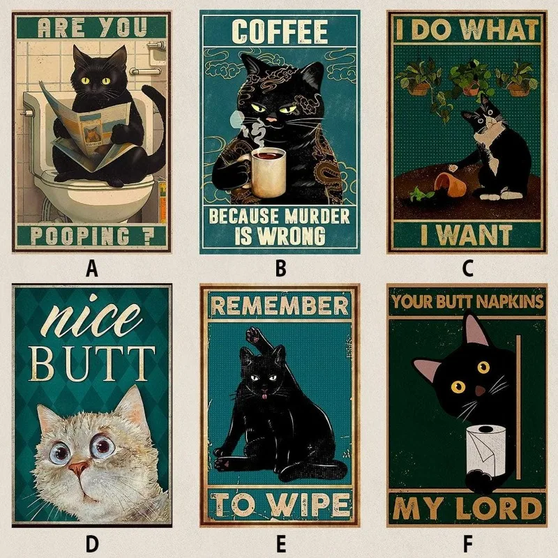 

Cartoon Niche Milk Tea Cat High-end Borderless Canvas Poster Suitable for Restaurant, Living Room, Corridor Decoration