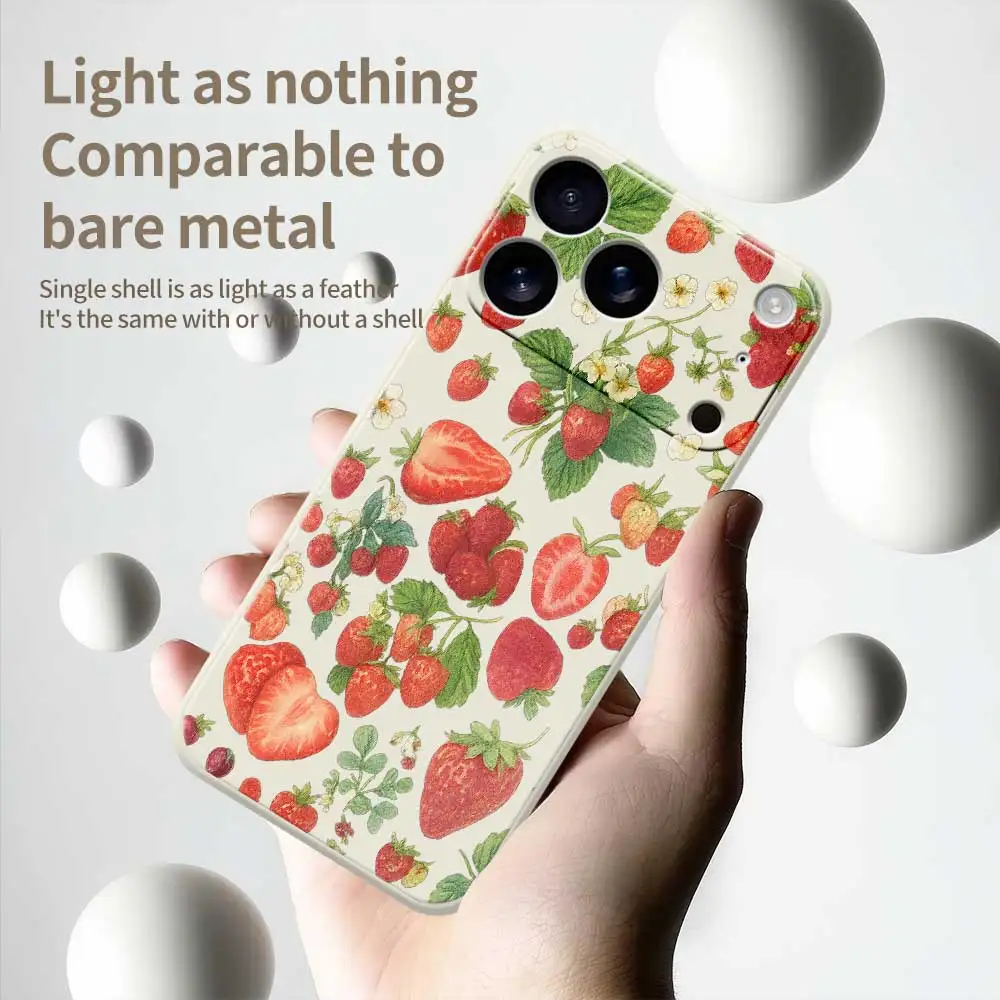 الفراولة نمط جراب هاتف آيفون 17 برو ماكس 17 الهواء 16 15 14 زائد 13 12 11 برو ماكس XS ماكس XR 7 8 زائد 16E غطاء سيليكون