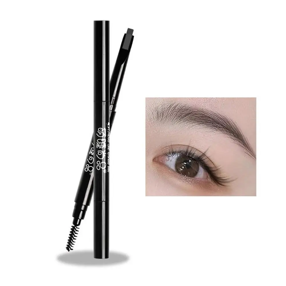 3 Kleuren Natuurlijke Make-Up Dubbele Hoofden Automatische Wenkbrauwpotlood Borstel Met Wenkbrauw Pen Ware Langdurige Gemakkelijk Waterdicht Eyebr T6J8