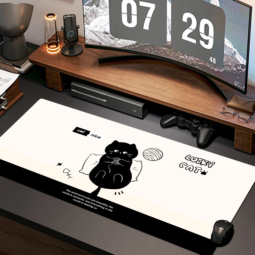 

Large Black Cat Mousepad Gamer Cute Kawaii XXL Gaming Mouse Pad Company Notebook Gamer Computer Table Gaming Accessories carpet