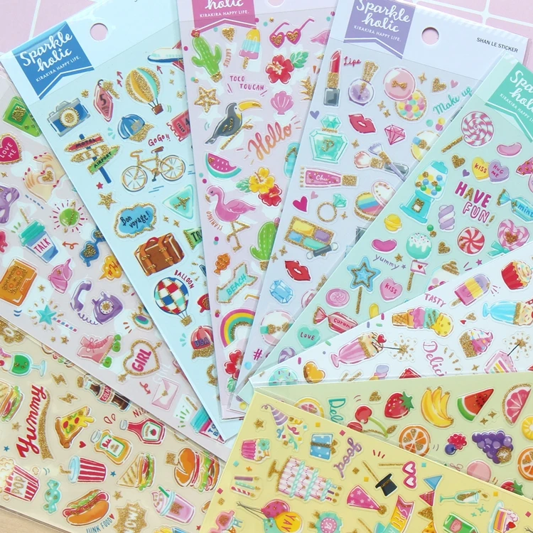 1pcs/1lot Kawaii Stationery Stickers Travelling Fruit Junk Journaling Decorative Mobile Scrapbooking for stickers Scrapbook