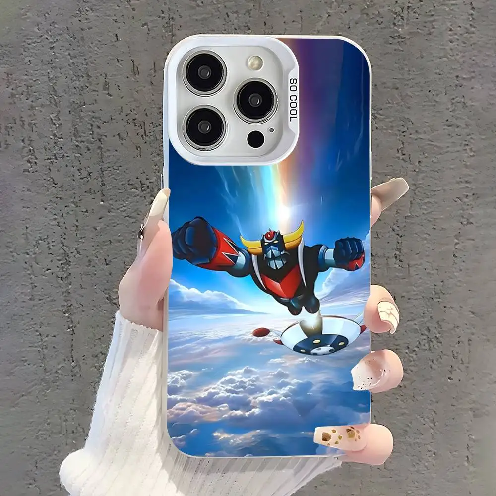 Coque de téléphone UFO Robot g-ororak, étui antichoc mat blanc bonbon pour iPhone 17,16,15,14,13,12,11,Pro,XS,Max,Plus,Mini,SE