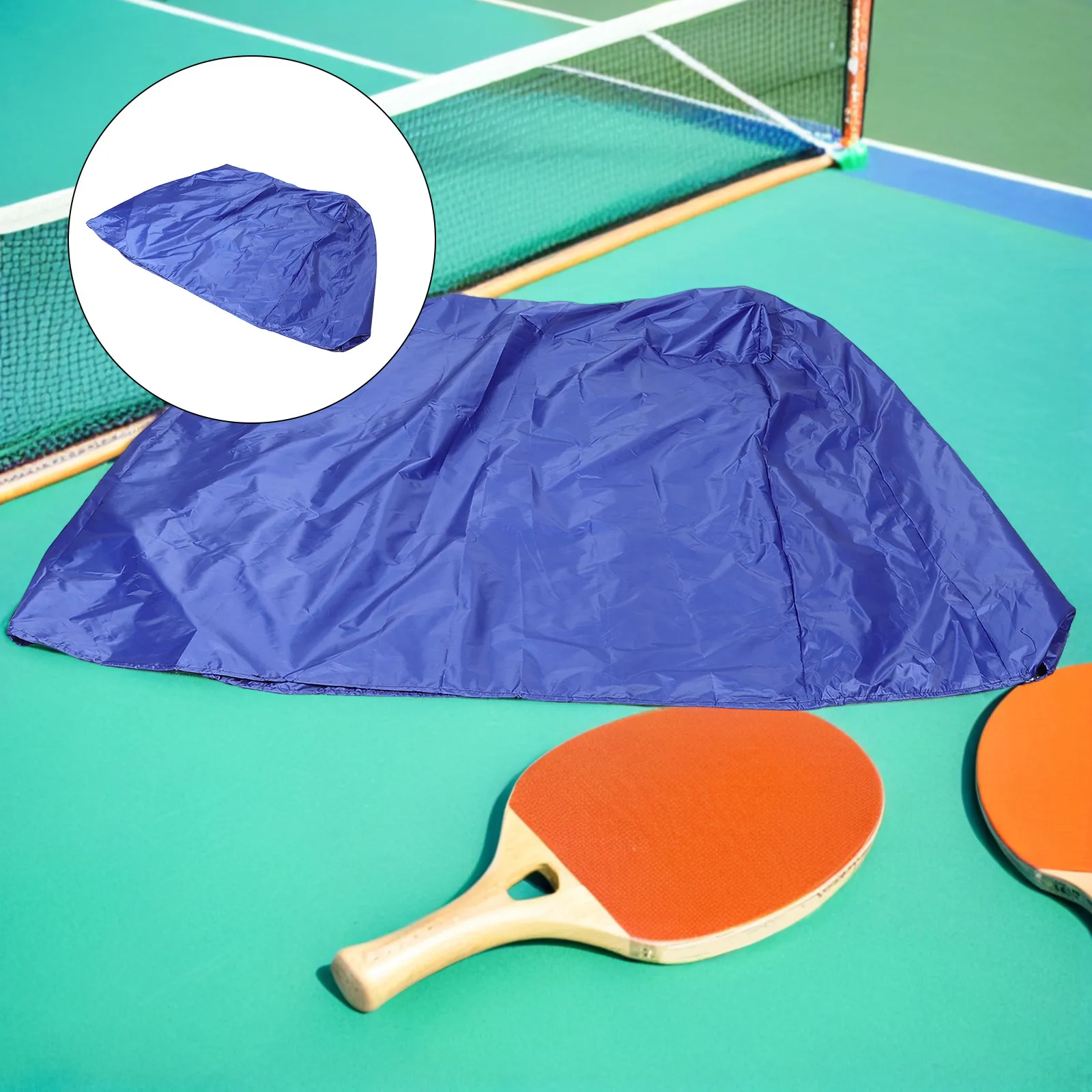 

Outdoor Table Tennis Table Cover 165x70x185cm Waterproof Oxford Fabric Weatherproof Uv Resistant Windproof Straps Patio Garden