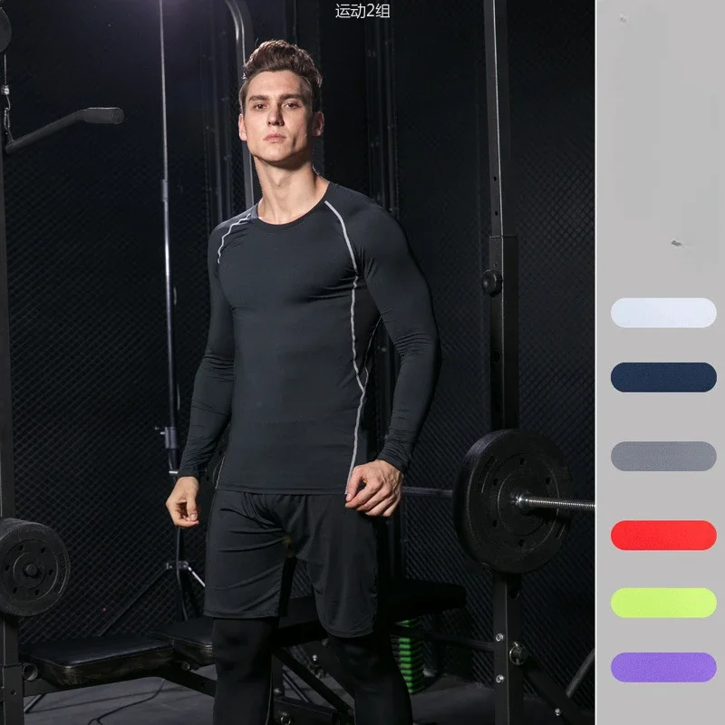 

Cross-border quick-drying breathable basketball high-elastic training pants tights fitness suit sports fitness suit