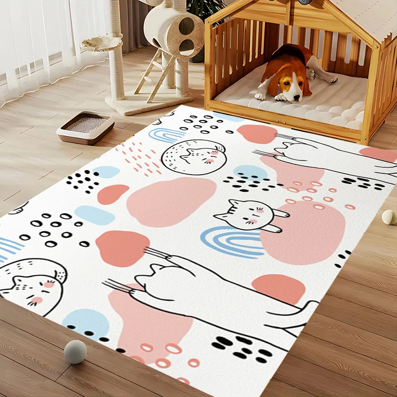 Alfombra para Mascotas con Adorable Diseño de Gatos, Adorada por Gatos y Perros! Adecuado como colchoneta para mascotas, tapete para alimentar mascotas, colchón para cama de mascotas