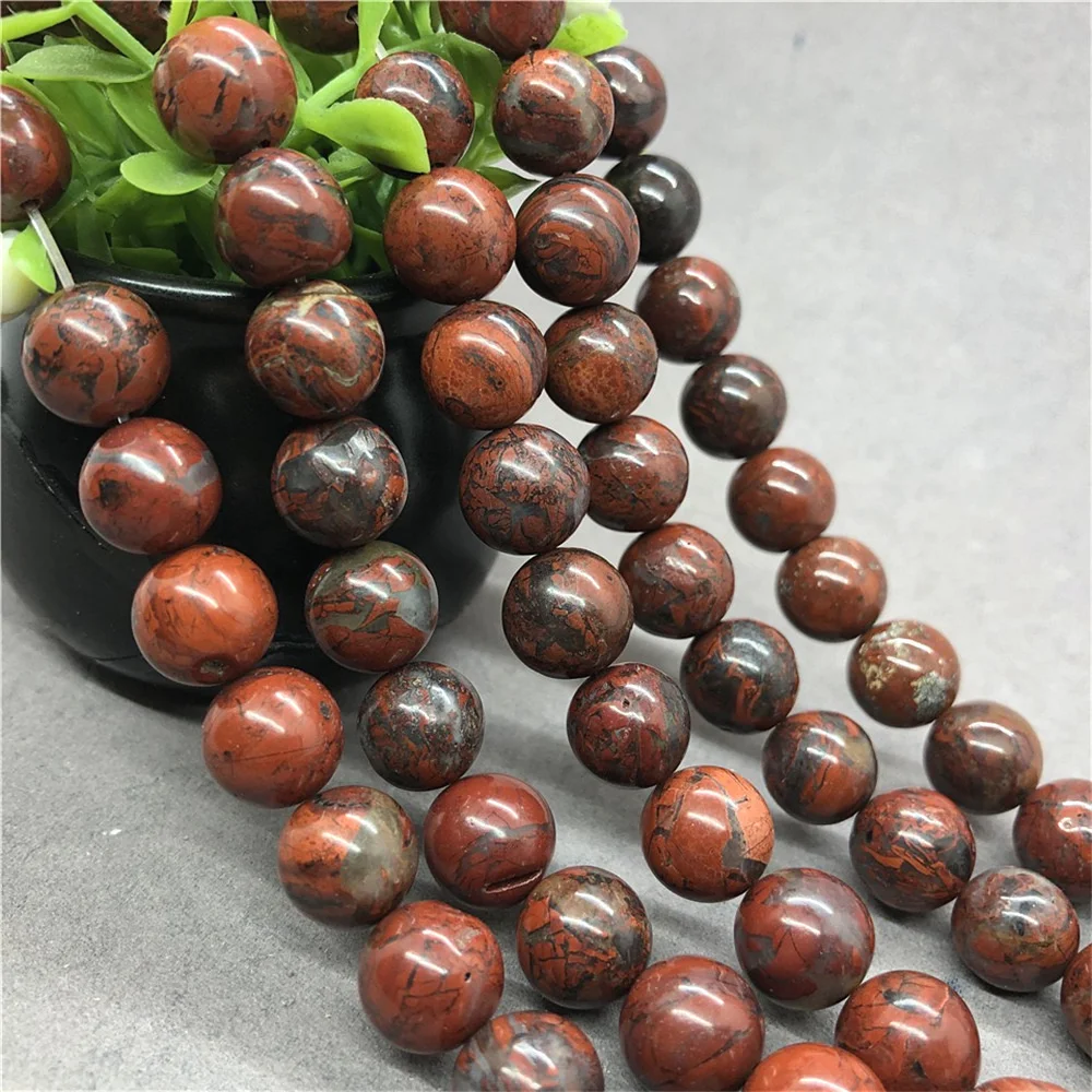 

Natural Stone Red Bloodstone Loose Round Spacer Beads for DIY Jewelry Making Bracelet Necklace Accessory 6 8 10 12mm Strand