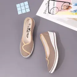 Mesh Breathable Wedge Women Footwear Slip On Korean Walking Original Offer Sale Chic Point Hot Ladies Shoes Urban 39 Promotion A