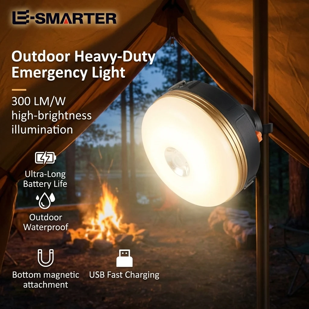 

Переносная перезаряжаемая светодиодная лампа для кемпинга, палаточная лампа, фонарик, аварийное освещение с магнитным креплением, водонепроницаемая, для кемпинга