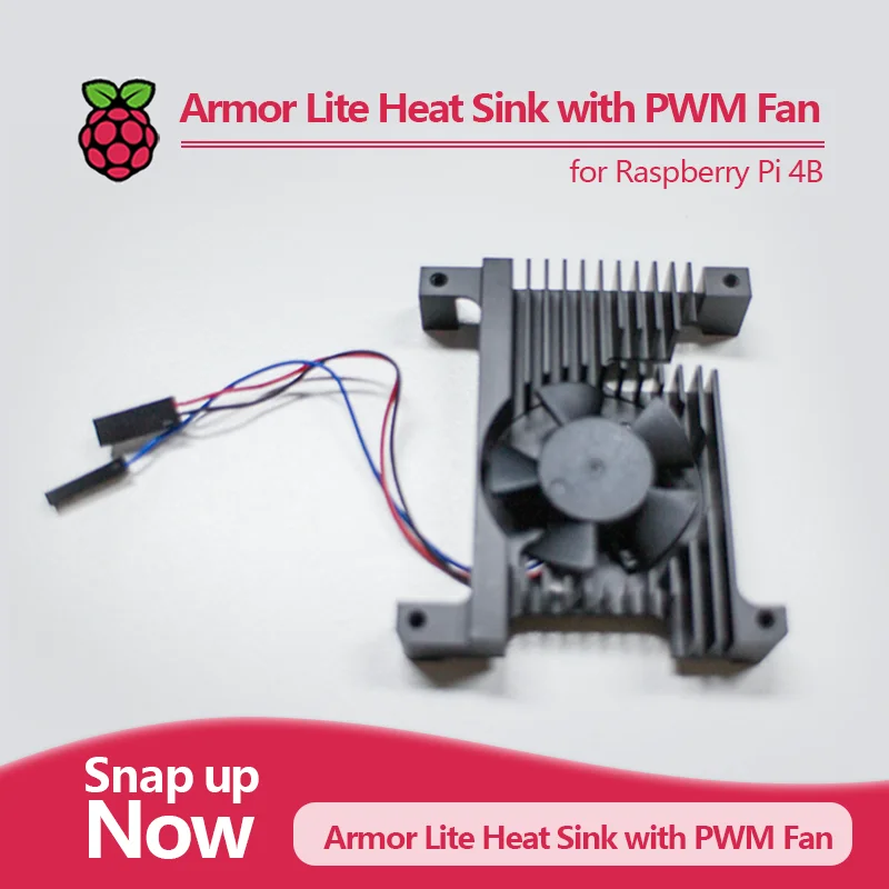 Armor Lite Heat Sink with PWM Fan for Raspberry Pi 4B