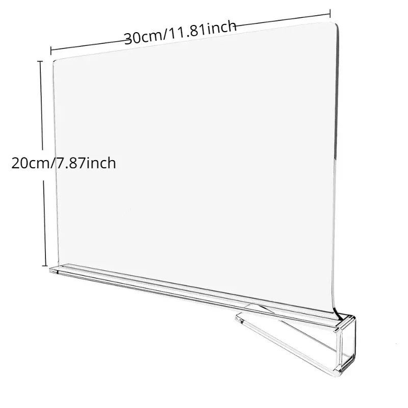 1/2/4/6PCS 1PC Transparent Acrylic Clothing Divider Bag Shoes Book Storage Divider For 1-2.5cm Plank