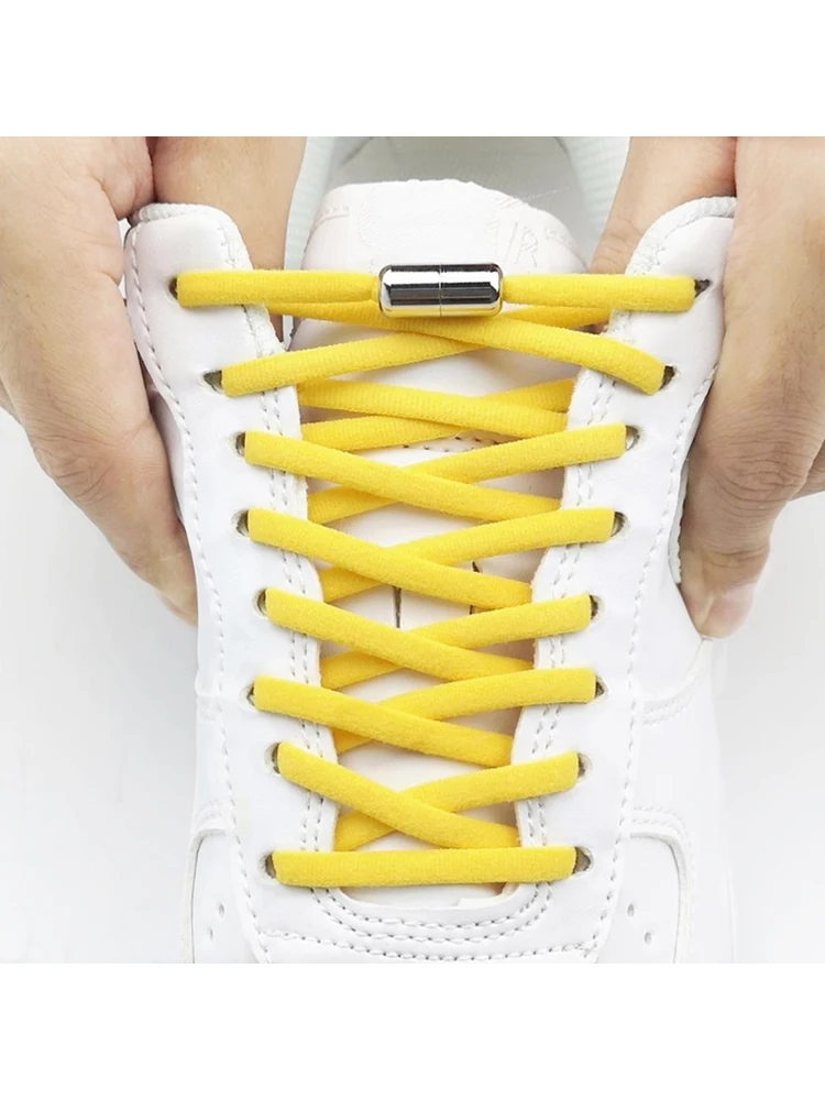 Elastische Schnürsenkel für Sneaker, Schnürsenkel ohne Binden, bunte Schnürsenkel, ohne Schnürsenkel, für Kinder und Erwachsene, halbkreisförmige Schnürsenkel, 1 Paar/2 Paar. – Detail 5