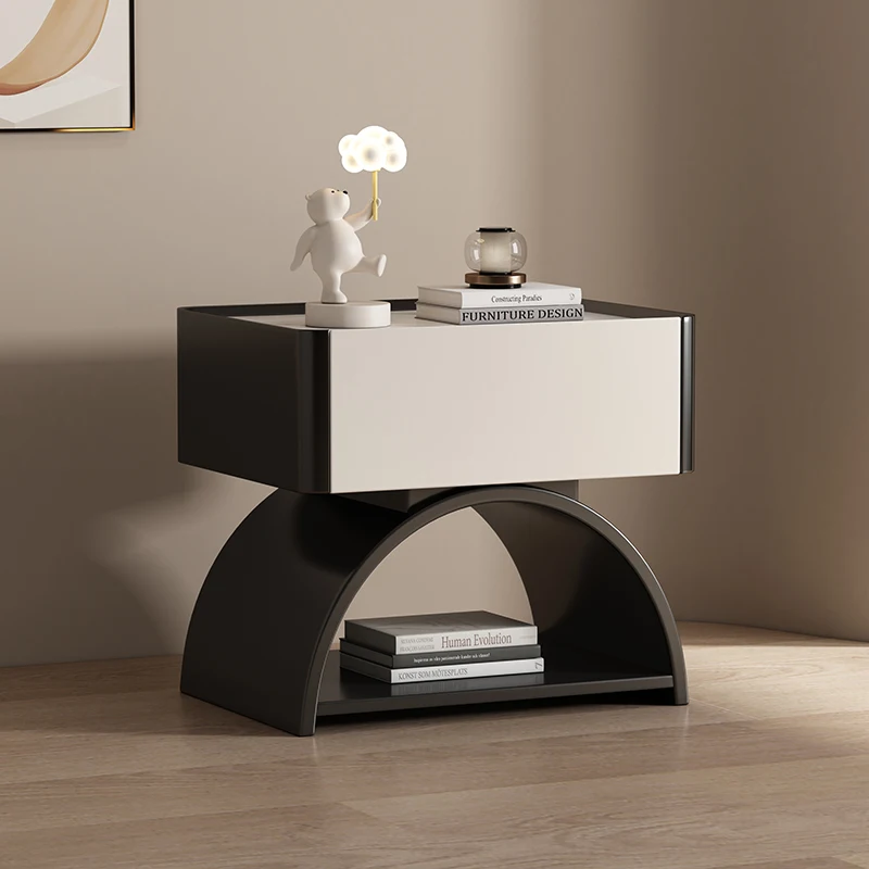 #Art Aesthetic Bedside Table Bedroom Gray Designer Weird Modern Bedside Table Drawers Minimalist Mesitas De Noche Furniture