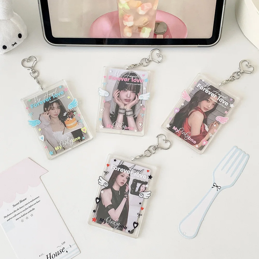 3 Inch Transparent Kpop Photocard Holder Card Holder Protective Photo Card Sleeve Case for Idol Photo Cards Backpack Pendant