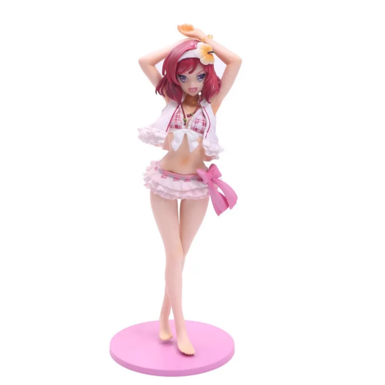 

23CM Amine LoveLive! School Idol Project Maki Nishikino Figure Swimsuit Ver Model Toy Gift Standing Collection Action Figure