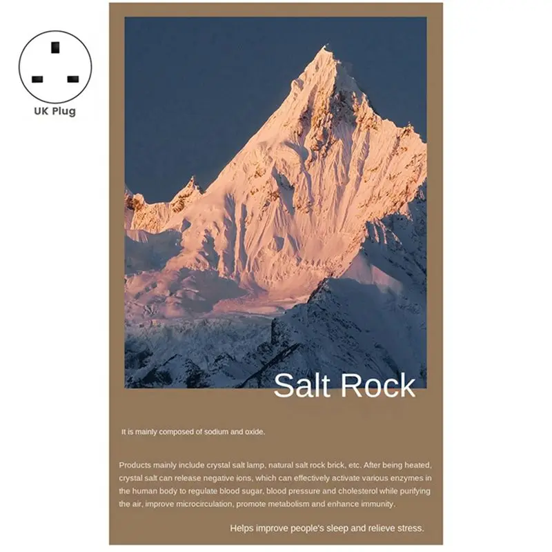 

ABMH-Himalayas Crystal Salt Lamp Ice Cracked Glass Salt Lamp Bedside Lamp Fashion Night Light UK Plug