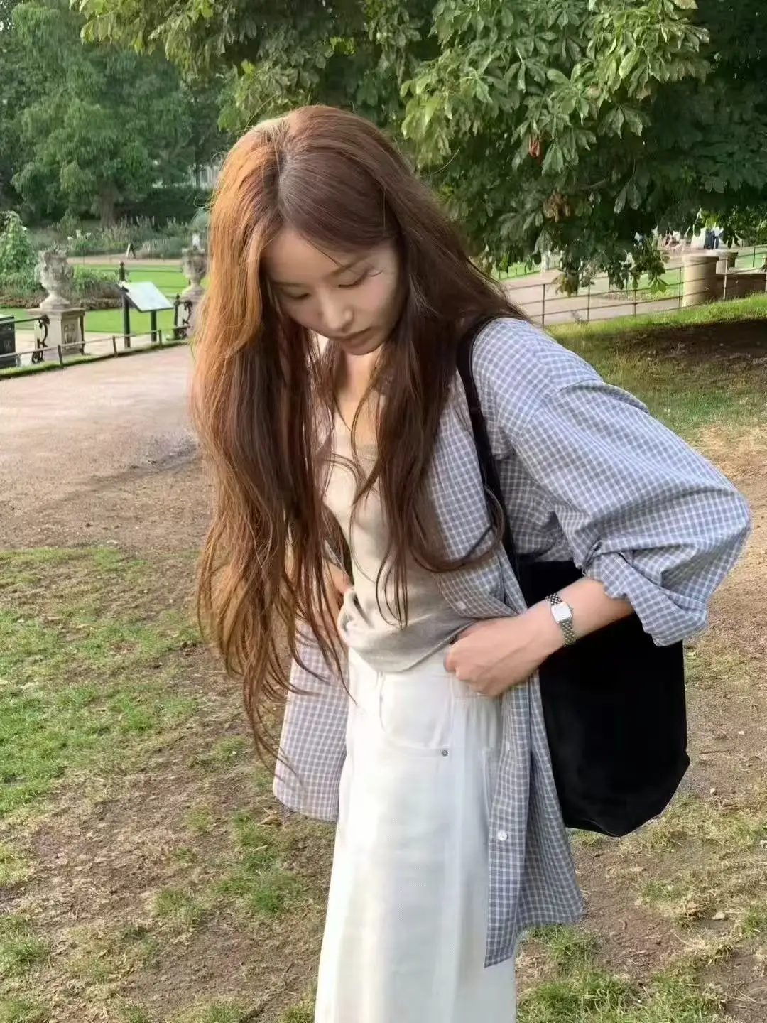 

Dongda Gate 25 Autumn Winter Ounce Retro College Plaid Long Sve irt Collar Pure Cotton Straight Cut Resistant to Deforma...