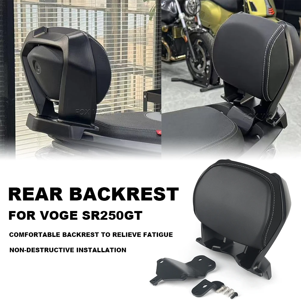 

FOR VOGE SR250GT SR250 SR 250 GT 250GT Motorcycle Black Rear Passenger Seat Tailstock Backrest Back Rest Cushion Pad