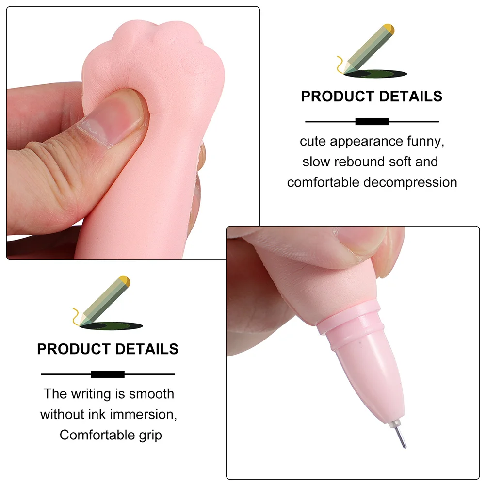 

4 Pcs Stress Pen Students Writing Gel Pens Cartoon Squeeze Plastic Relief Funny Signature