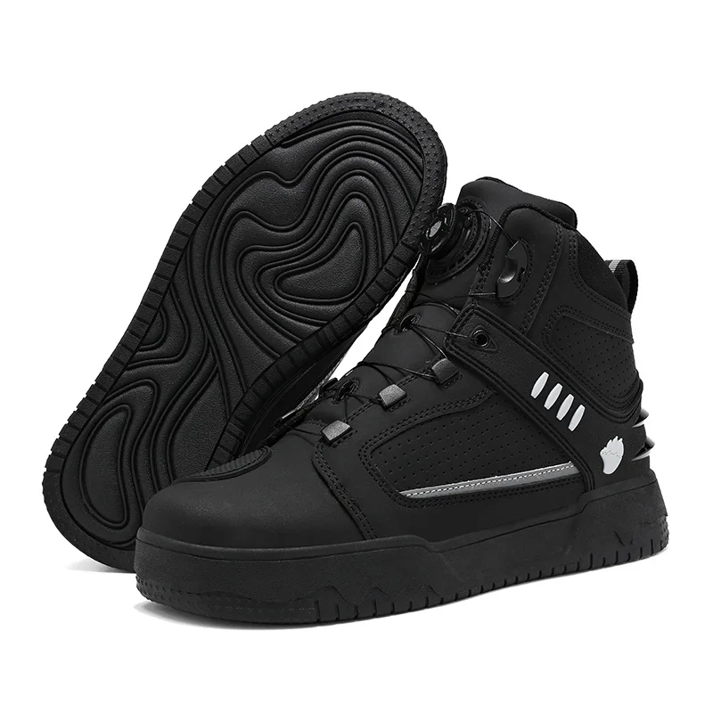 Motorlaarzen Heren Bikerschoenen Moto Sneaker Microfiber Leer Adventure Motocross Schoenen Antislip Motoruitrusting