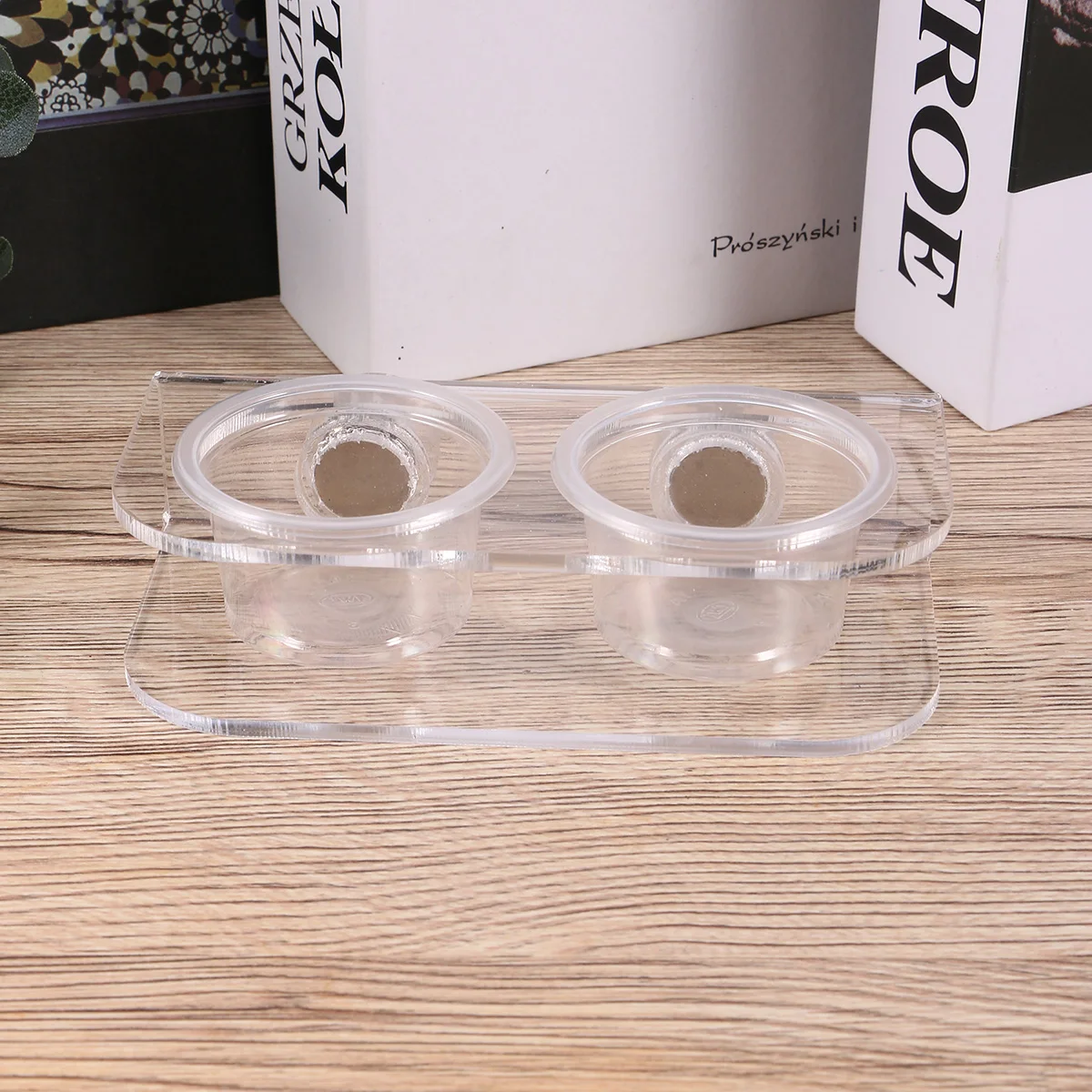 

10pcs Reptile Feeding Bowl For Small Reptiles Acrylic Plastic Food Water Dish Magnet Design Adjustable Height Easy Clean