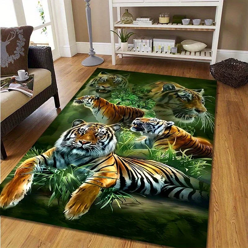 3D Dream Tiger Animal Cartoon Carpet Rug for Home Living Room Bedroom Sofa Doormat Decor,Child Play Area Rug Non-slip Floor Mat