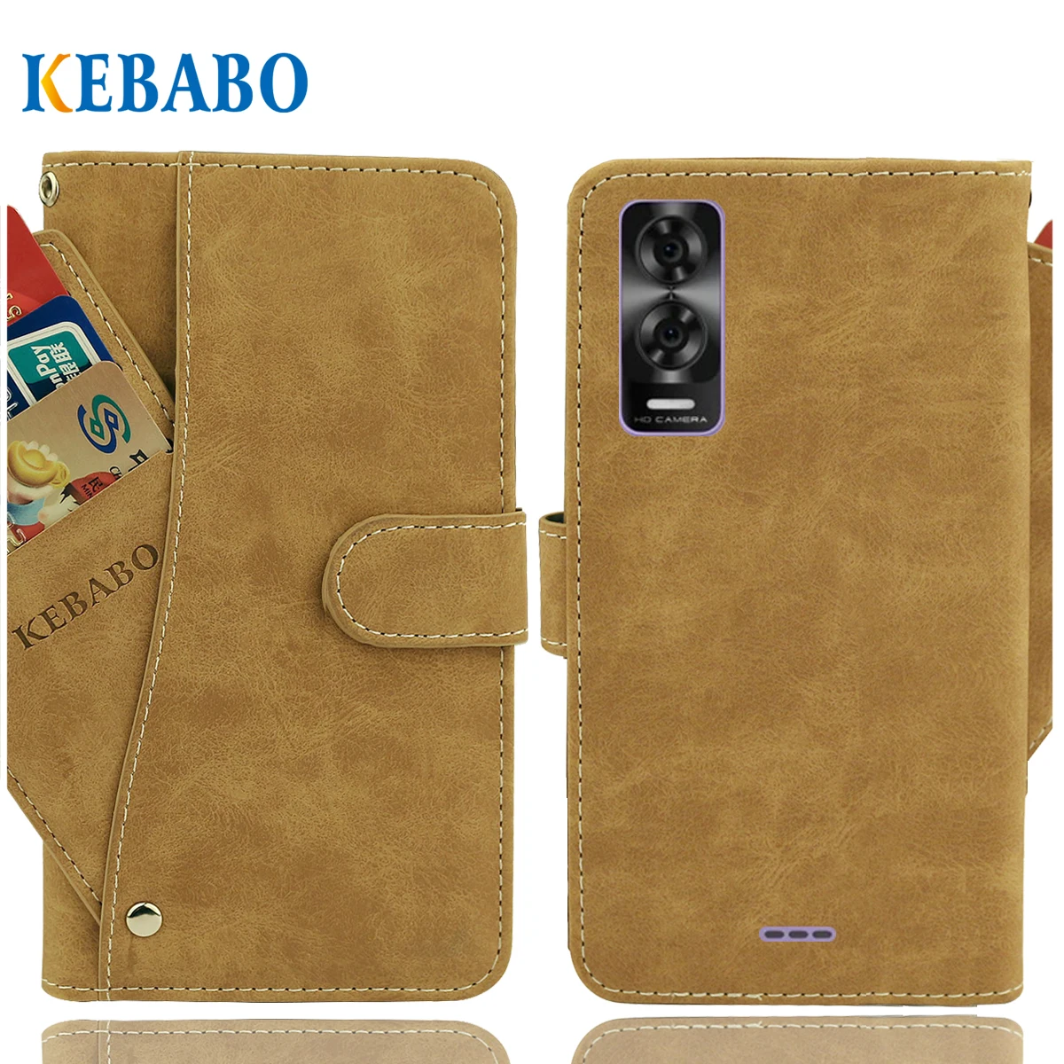 Vintage Leather Wallet XGODY X33 Case 6" Luxury Card Slots Slip-resistant Cover Phone Protective Cases Bags