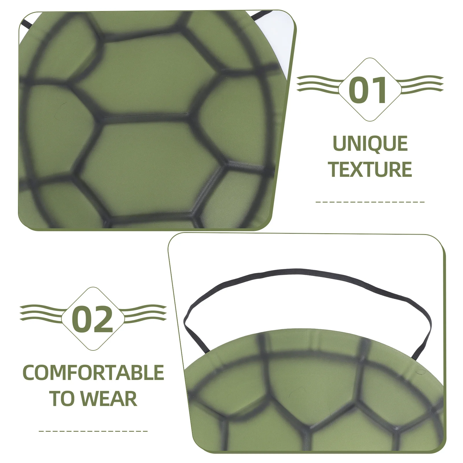 3Pcs Halloween Turtle Shell Prop Soft Elastic Band Free Size Fit Most Ages for Cosplay Costume Party Celebration Use