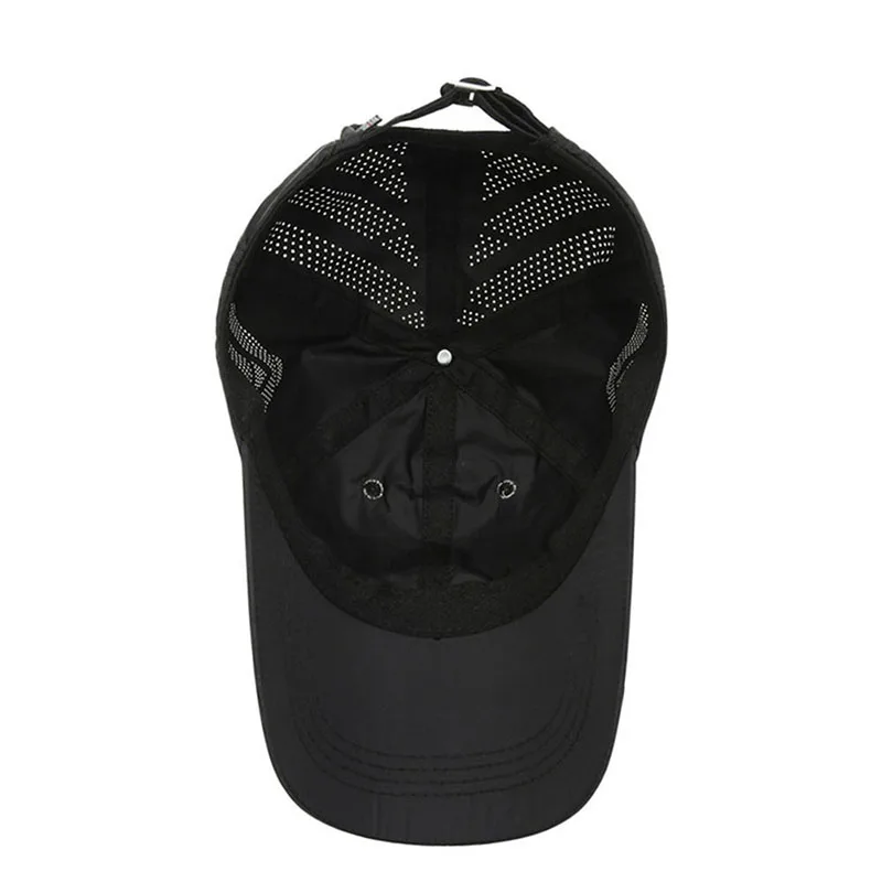 Gorra de béisbol de secado rápido para hombre y mujer, visera impermeable transpirable de malla de alta calidad, gorra Snapback ajustable para