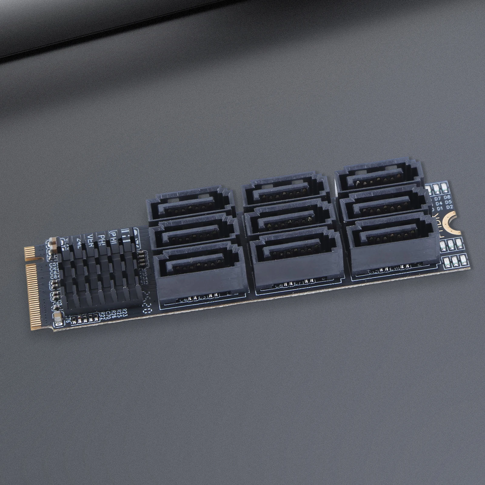 

Адаптер M.2 на SATA 6 Гбит/с, карта расширения M.2 NVMe M-Key на SATA с 9 портами, PCIe 3.0 X2, для настольных ПК, увеличение емкости жесткого диска