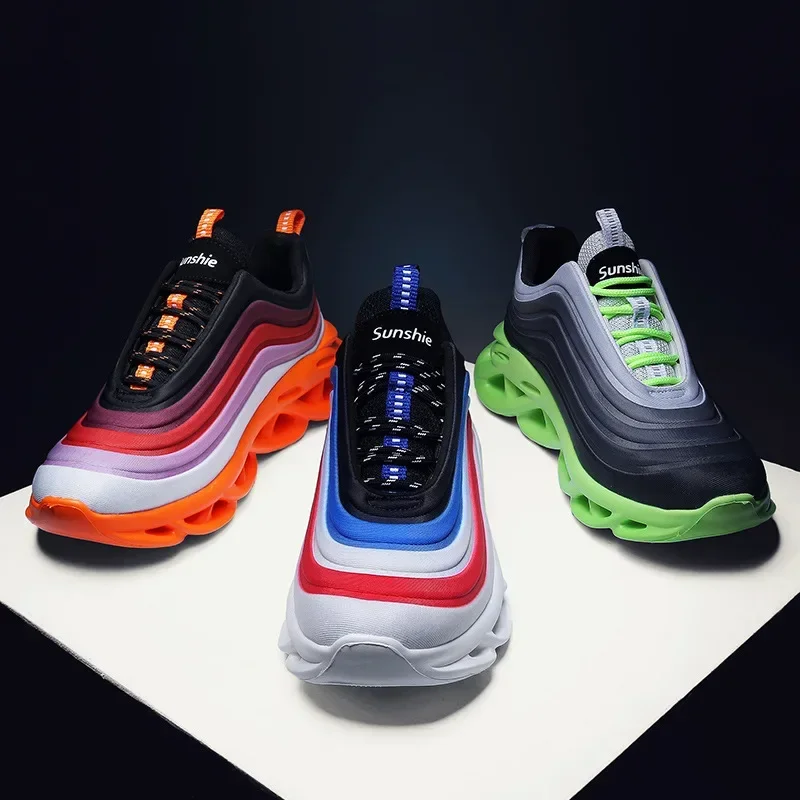 Men's Sports Shoes 2024 New Men's Thick Sole Fashion Running Shoes Colored Comfortable Soft Sole Casual Shoes sneakers