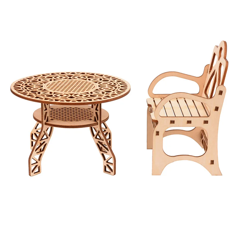 Puzzle Kayu DIY Puzzle Anak-anak Kreatif Dekorasi Kerajinan Kayu Model Furnitur Rumah 3d P307