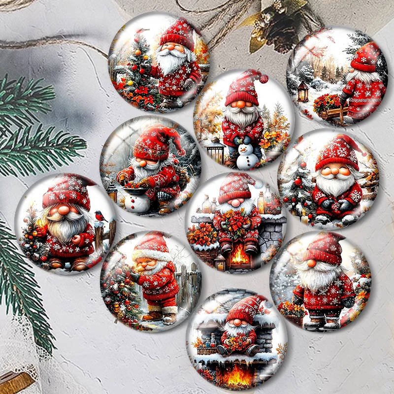 Winter Gnome Illustration  12/18/20/25mm glass cabochon  bracelet pendant rings for jewelry demo earrings back Making findings