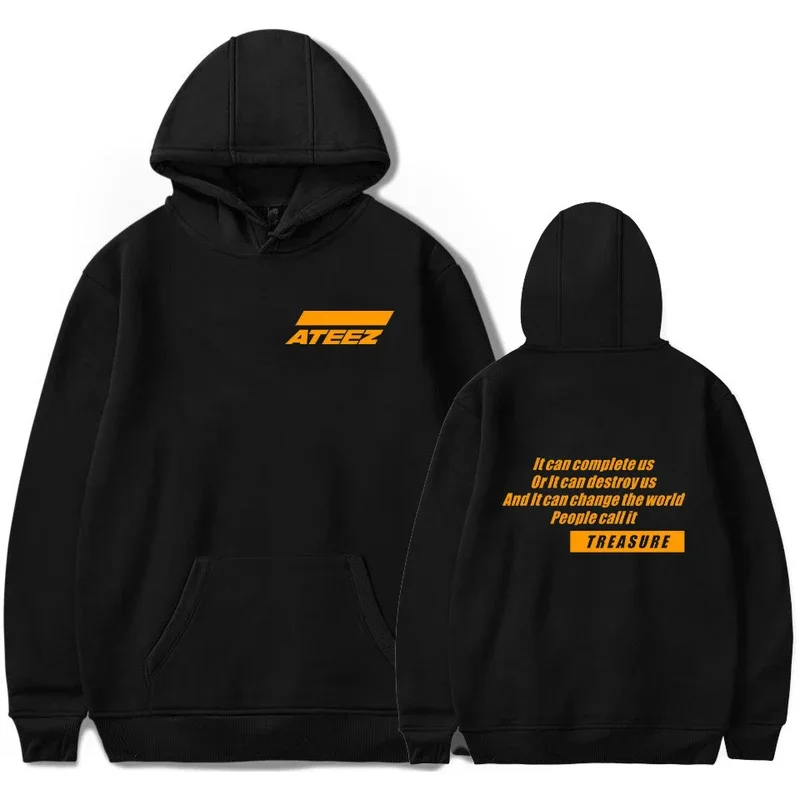 New ATEEZ Hoodies Men Women New Harajuku Sweatshirts Fashion Hooded Casual Pullover Men Sweatshirts Clothing Print Full