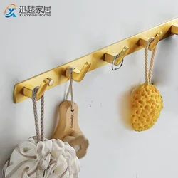 Crochets muraux en aluminium doré brossé, cintre pour vêtements, porte-serviettes, porte-manteaux, étagère pour toilettes, accessoires de quincaillerie