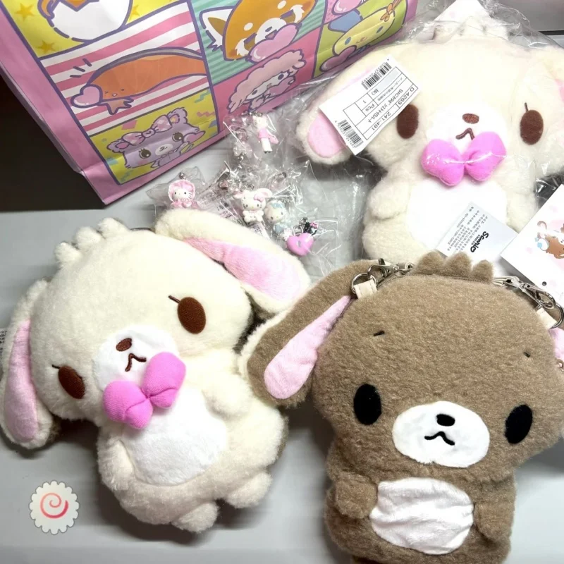 Kawaii Sugarbunnies Shirousa أفخم حقيبة كروسبودي Kurousa الأرنب رقيق أفخم محفظة نسائية للعملات المعدنية أسود أبيض الأرنب سستة حقيبة التخزين هدية