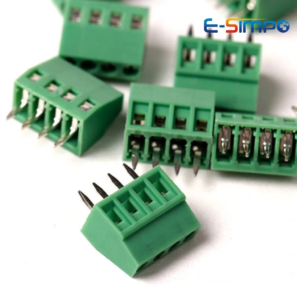 10PCS 2.54mm Pitch KF128-4P PCB Universal Screw Terminal Block Splice Terminal for 18-26AWG Cable Mini 150V 6A