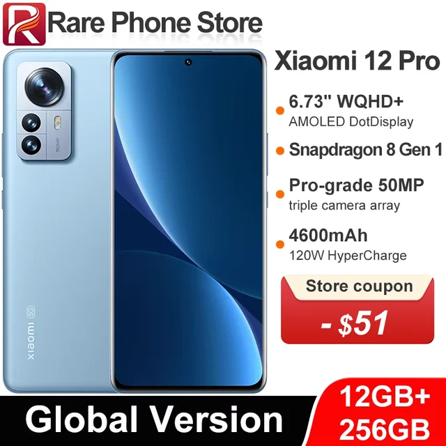 Global Version Xiaomi 12 Pro 12GB+256GB Snapdragon 8 Gen 1 6.73