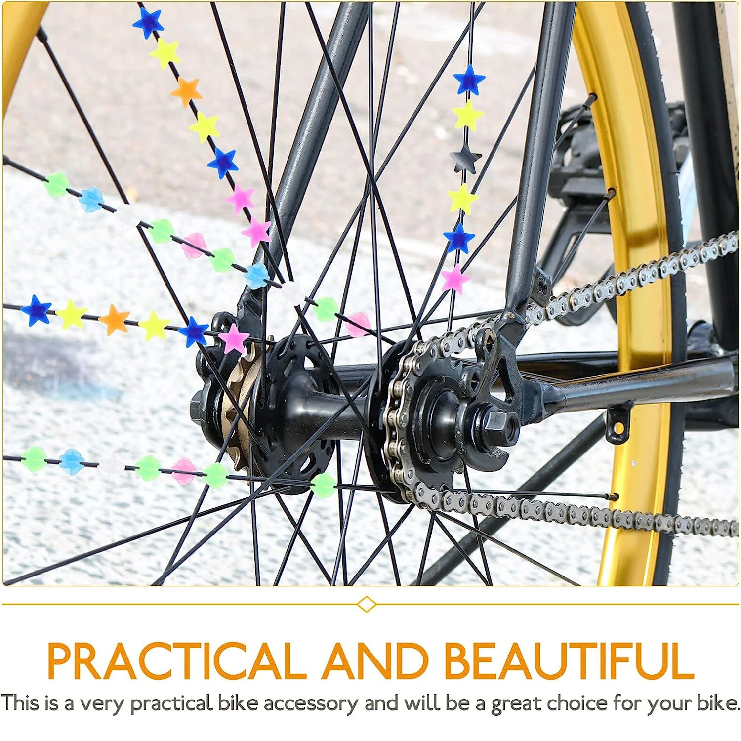 36PCS Colorful Kids Bike Wheel Clip Round Love Heart Stars Shape Bike Accessories Bicycle Wheel Decoration Bead Spoke Beads