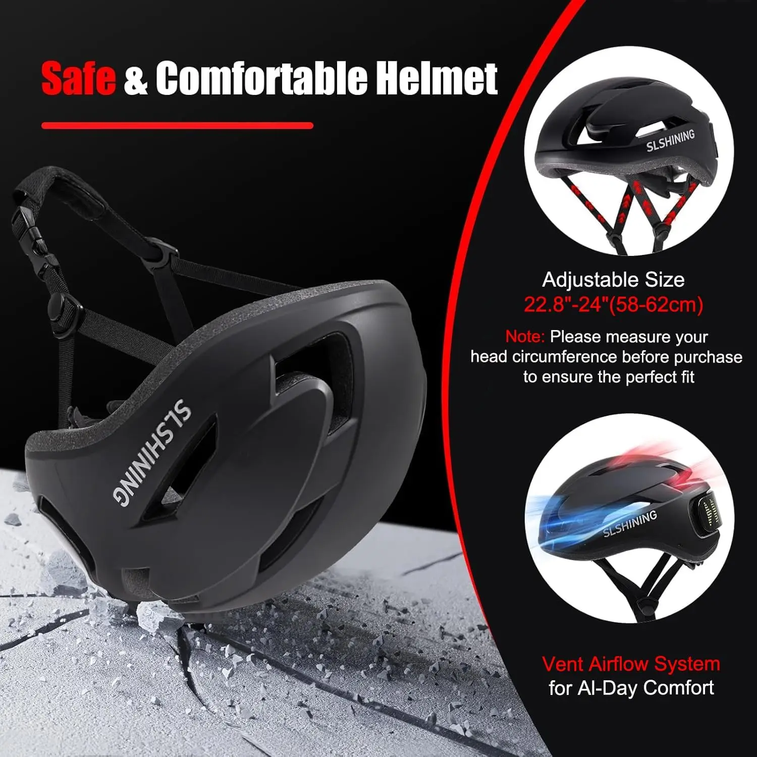 2026 New Upgrade Bike Helmet, Bicycle Helmets With Light, 360° High Visibility LED Display, Lightweight Adjustable Mountain Bike