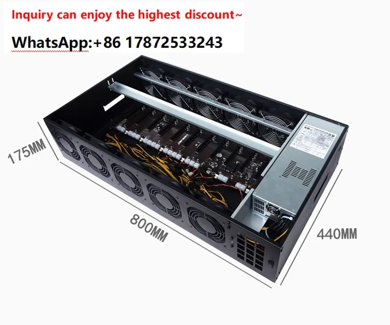 New 12 Card Silent Platform Direct Insertion System Eight Card Chassis Multi Graphics Server Desktop B250 Motherboard
