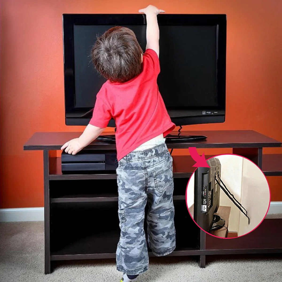 2 قطعة أشرطة مرساة الأثاث المضادة للطرف سلامة الطفل التدقيق ABS المواد حماية الزلازل لأشرطة مرساة المنزل