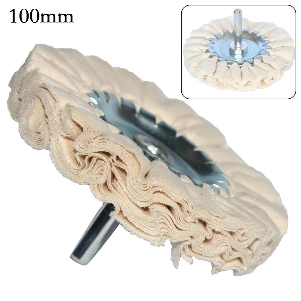 Mola per lucidatura Ruota per lucidatura per vie aeree Spessore 12 mm Bianco 4 pollici Diametro 100 mm Gambo 6 mm Per acciaio inossidabile